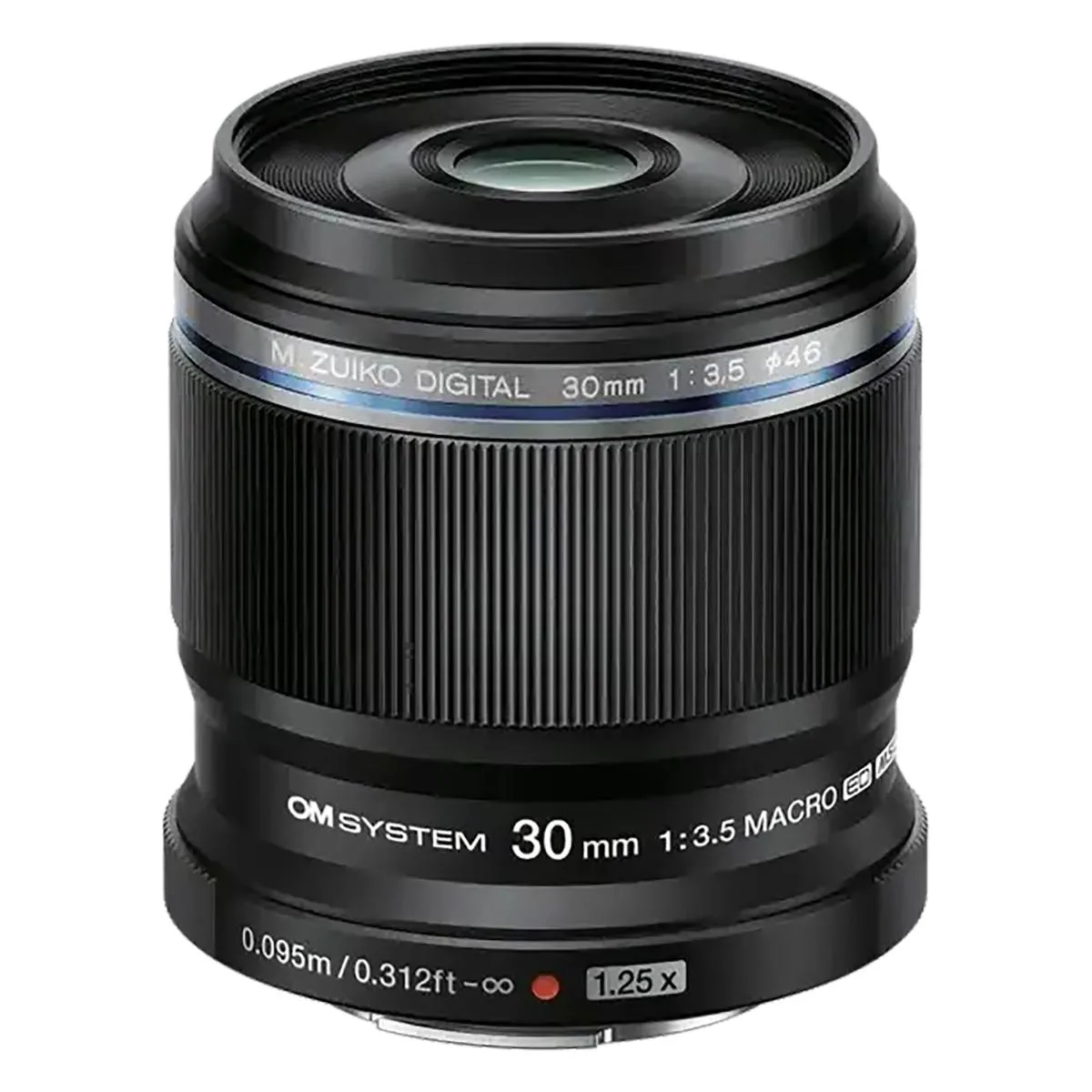 OM System OM System M.Zuiko Digital ED 30mm f/3.5 Macro camera lens — product photo