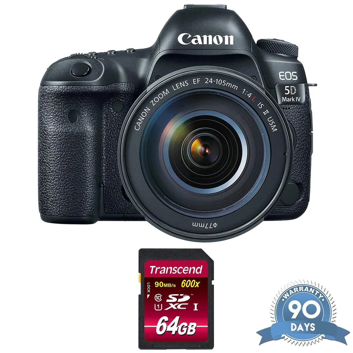 Canon Canon EOS 5D Mark IV DSLR Camera with 24-105mm f/4L II Lens and Memory Card — product photo