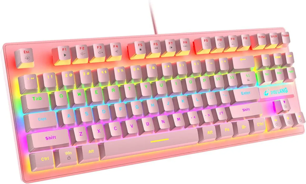zhhcyyds zhhcyyds K2 Mechanical Gaming Keyboard 87 Keys Blue Switch Pink — product photo