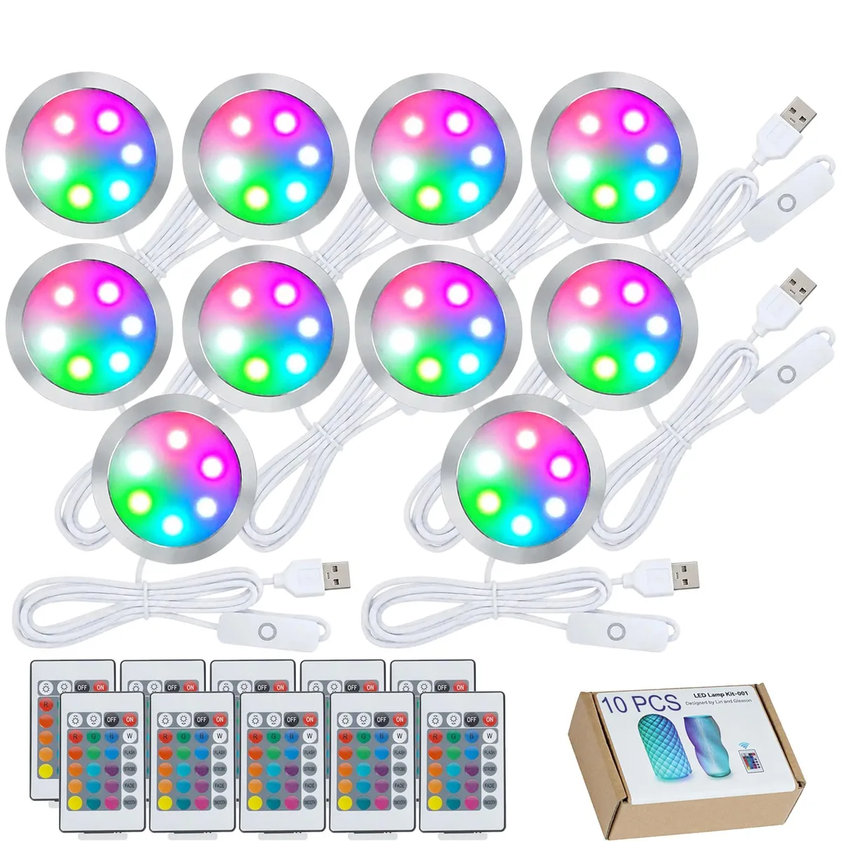  BamoAcc LED Lamp Kit MH001 RGB 10PCS 5V USB Remote — product photo