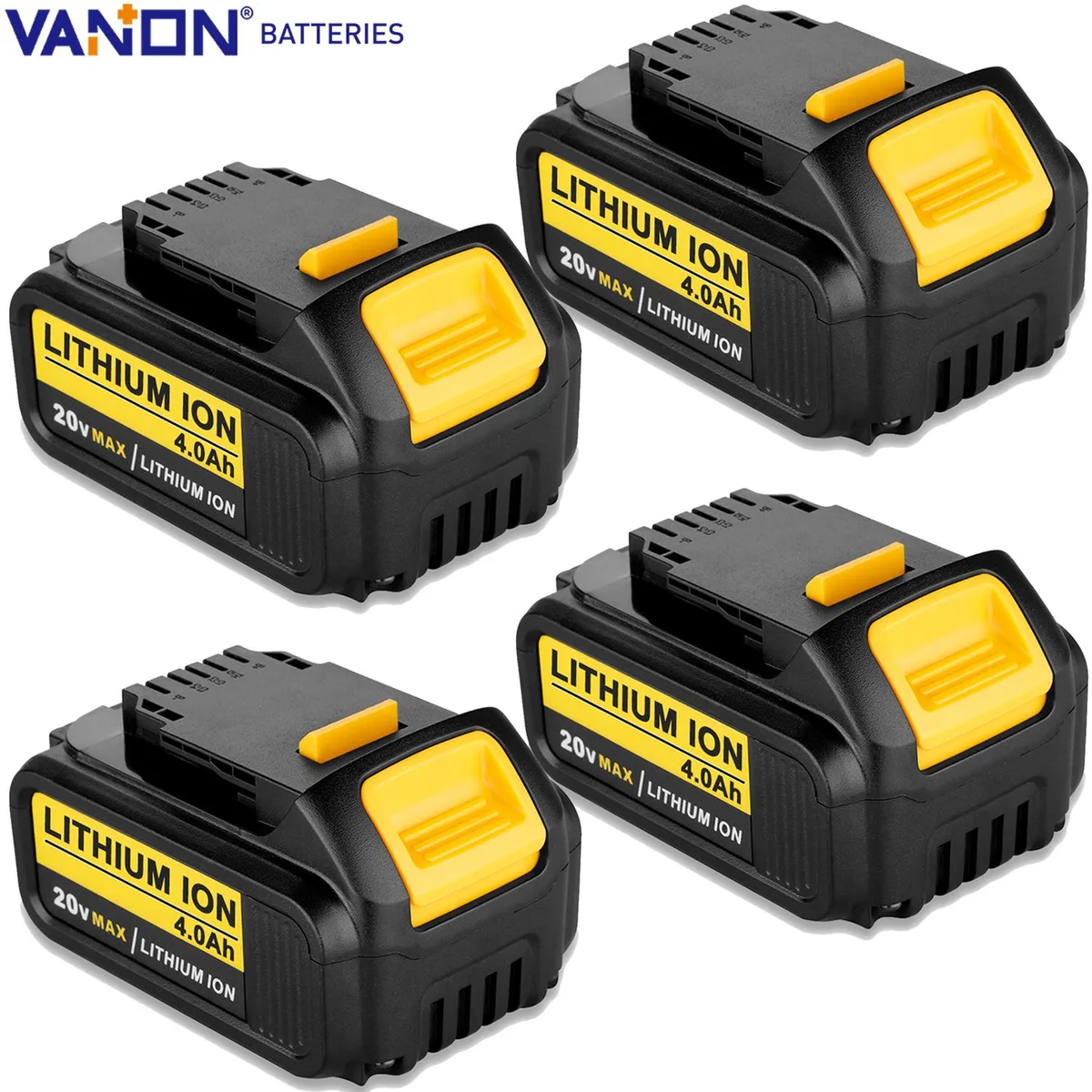 THISS THISS 4-pack 20V 4000mAh Li-Ion battery for Dewalt DCB2045 — product photo