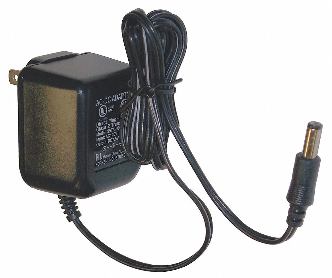 Gray plastic vacuum adapter, compact rectangular form