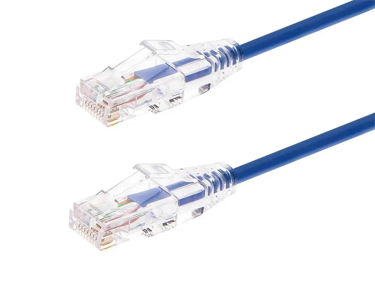 Monoprice Inc. Monoprice 134639 SlimRun Cat6 network ethernet cable 50 feet Blue 28AWG — product photo