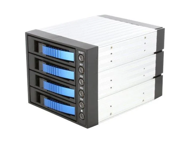 iStarUSA Inc. iStarUSA Inc. BPU-340SATA-BLUE 3×5.25″ to 4×3.5″ SAS/SATA 6.0 Gb/s Hot-Swap Cage — product photo