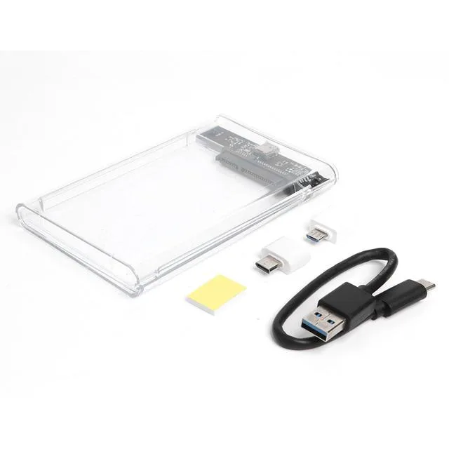 Hetai Tech Hetai Tech 2.5 inch SATA 3.1 Type-C Transparent Enclosure — product photo