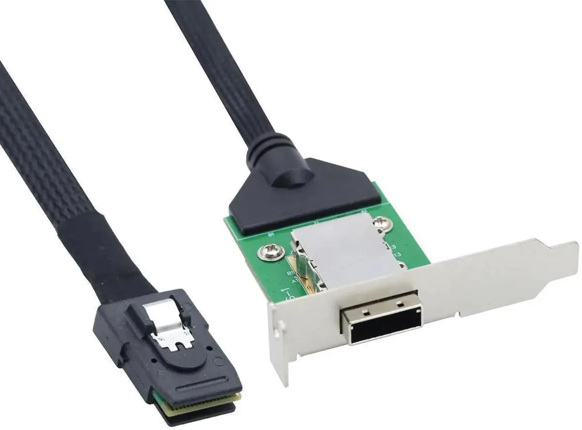 0.5 metre Mini SAS HD SFF 8087 to SFF 8088 cable with black connectors