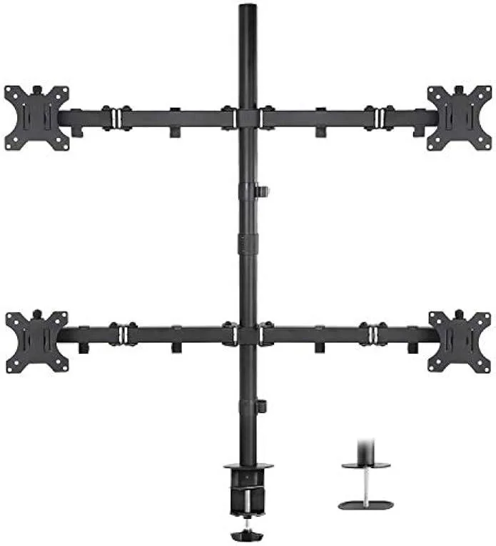 TAURKENAM TAURKENAM Quad Monitor Stand 19-32 inch VESA 75 100 C-Clamp Grommet office equipment — product photo