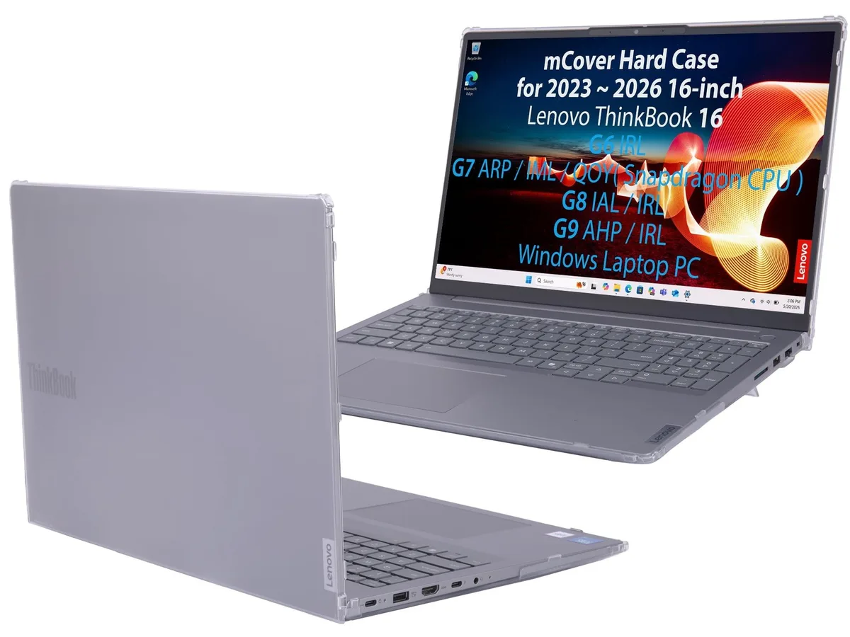 GSM Outdoors GSM Outdoors mCover Clear Case for 2023-2026 16" Lenovo ThinkBook 16 G6/G7/G8/G9 2 in 1 accessory — product photo