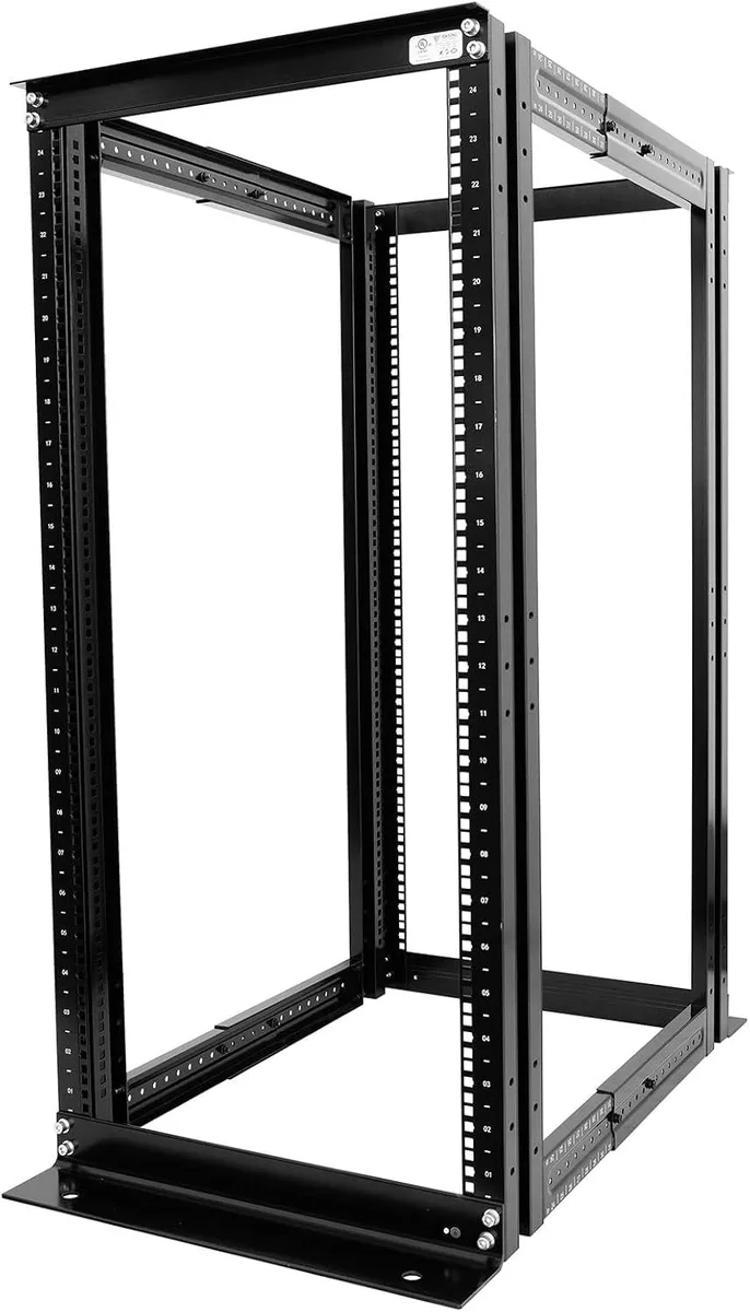 TAURKENAM TAURKENAM 24U 4-Post Open Frame Server Rack 19in 22-34in Depth 550lb — product photo