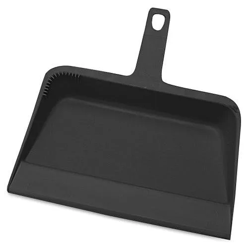 Genuine Joe Genuine Joe 02406CT Heavy-duty Plastic Dust Pan 12" Black Pack of 12 cleaning — product photo