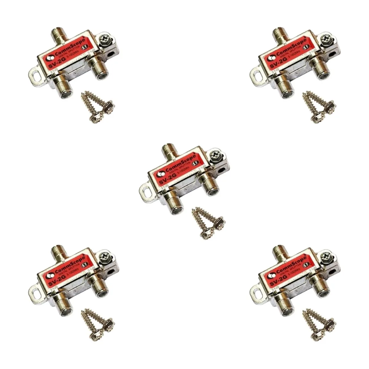 COMMSCOPE COMMSCOPE SV-2G 2-Way Coaxial Splitter 5-1002 MHz 75 ohm 50 Pack — product photo