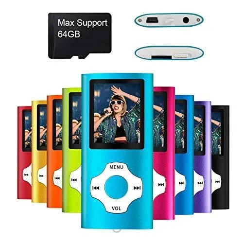 MYMAHDI 64 GB 1.8" LCD MP3/MP4 Player Blue — product photo