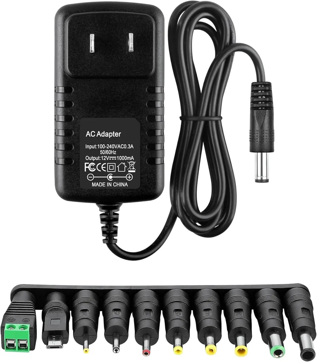 Kenuco Kenuco 12V 1A AC Adapter with 10 Interchangeable Jacks — product photo