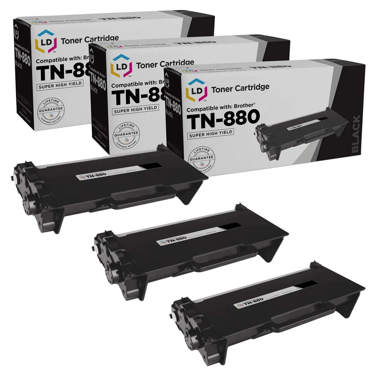 LD Products LD Products TN880 Black Toner Cartridge 3-Pack 12000 Pages — product photo