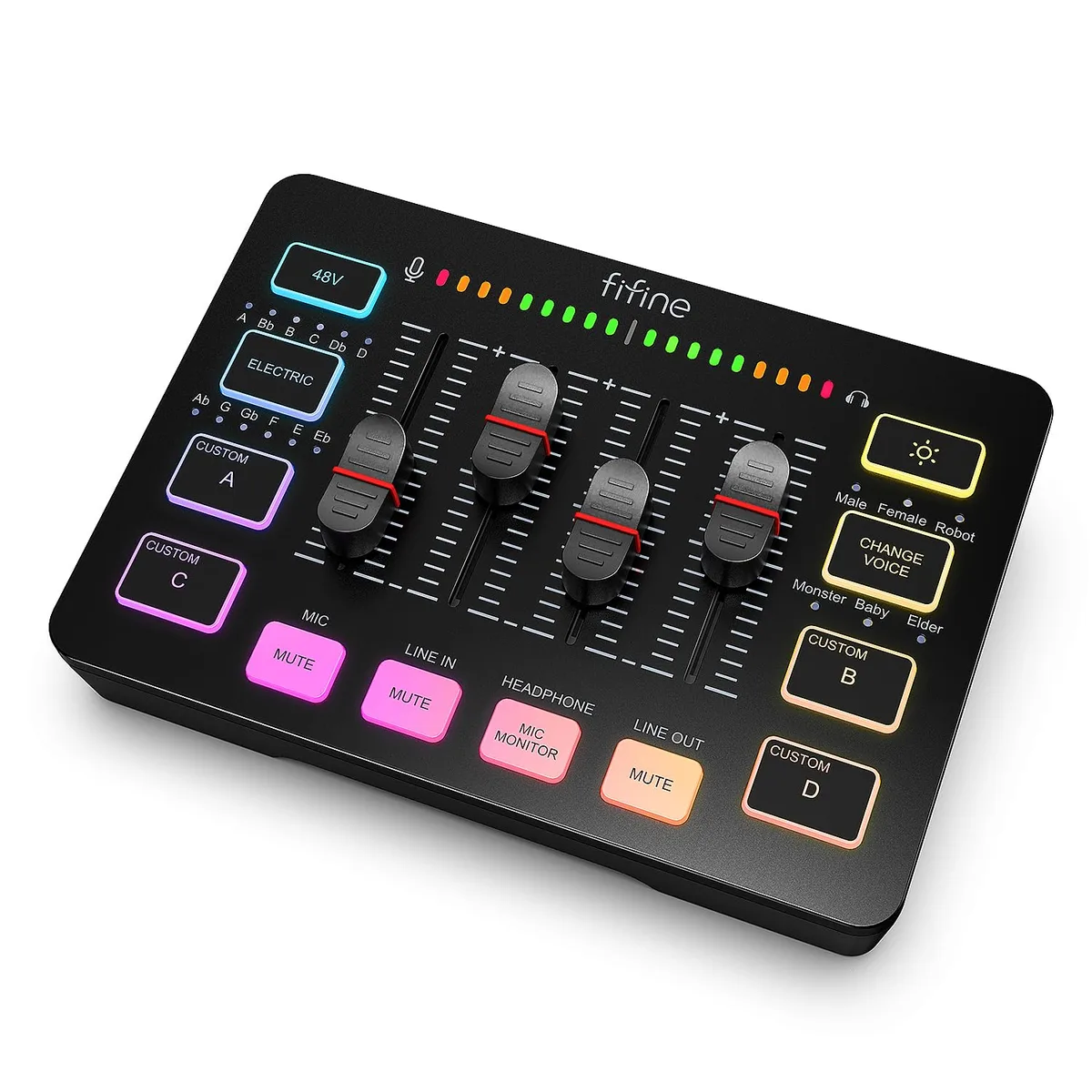 FIFINE SC3 Gaming Audio Mixer XLR 48V Phantom Power USB-C — product photo