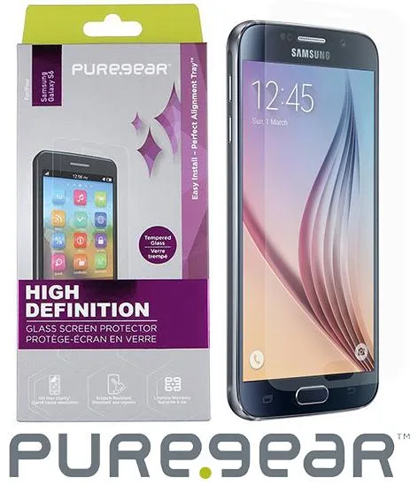 PureGear PureGear 61140PG Tempered Glass Screen Protector with Alignment Tray for Samsung Galaxy S6 — product photo