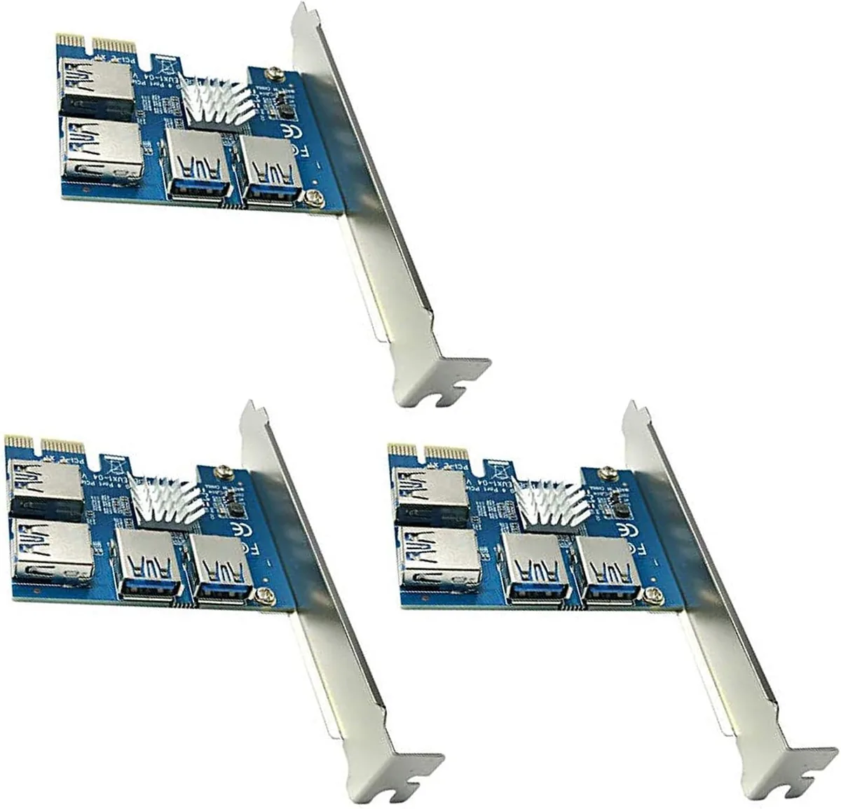 AAAwave AAAwave PCI-E 1X to 16X Riser 4-Port USB 3.0 Hub Pack of 3 — product photo