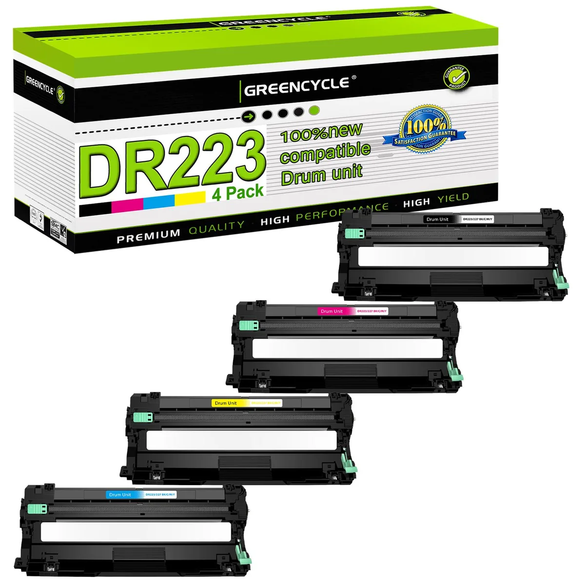 GREENCYCLE GREENCYCLE DR223CL 4 Pack Drum Unit Toner Cartridge — product photo