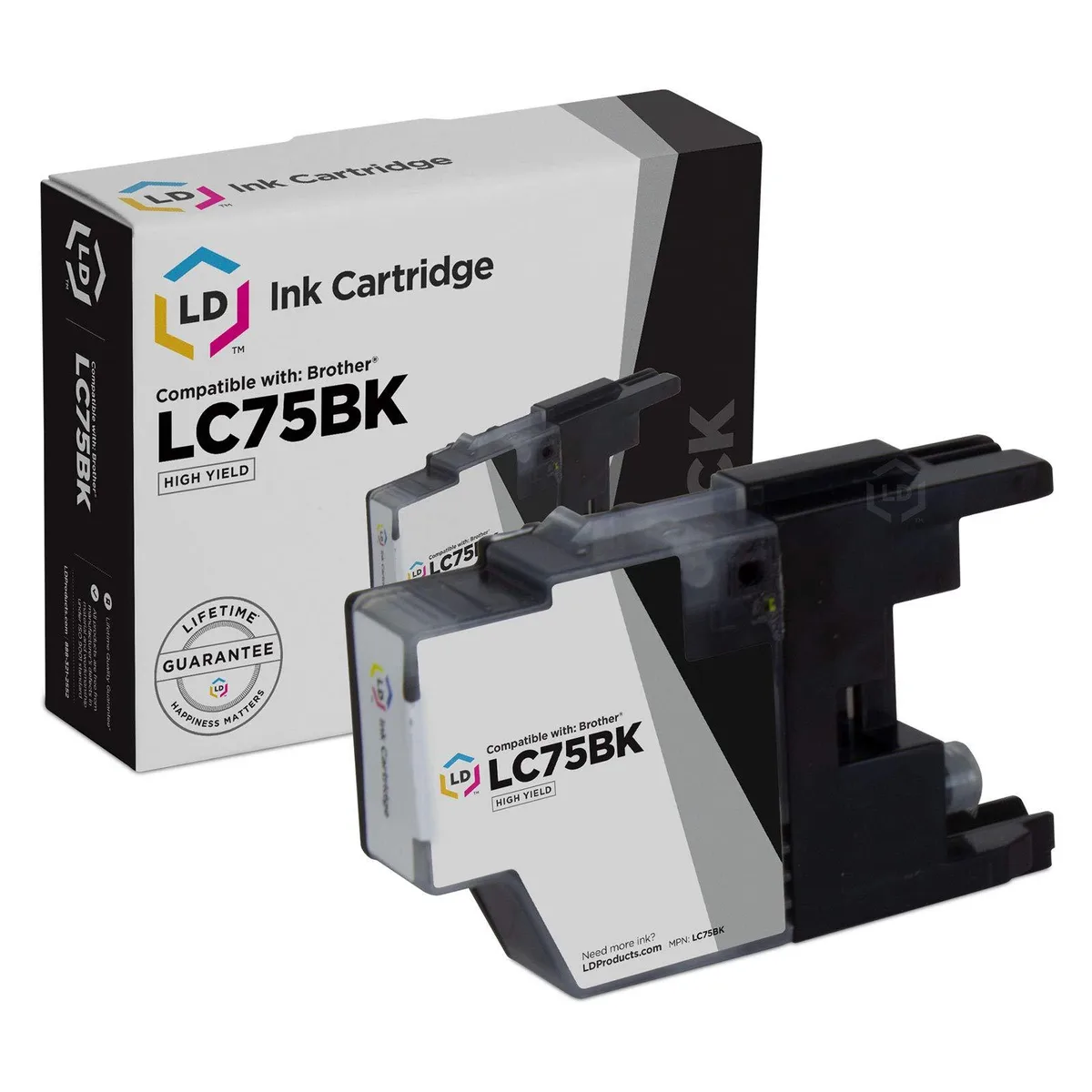 LD Products LD Products Compatible Ink Cartridge for Brother LC75BK High Yield Black 600 Pages — product photo