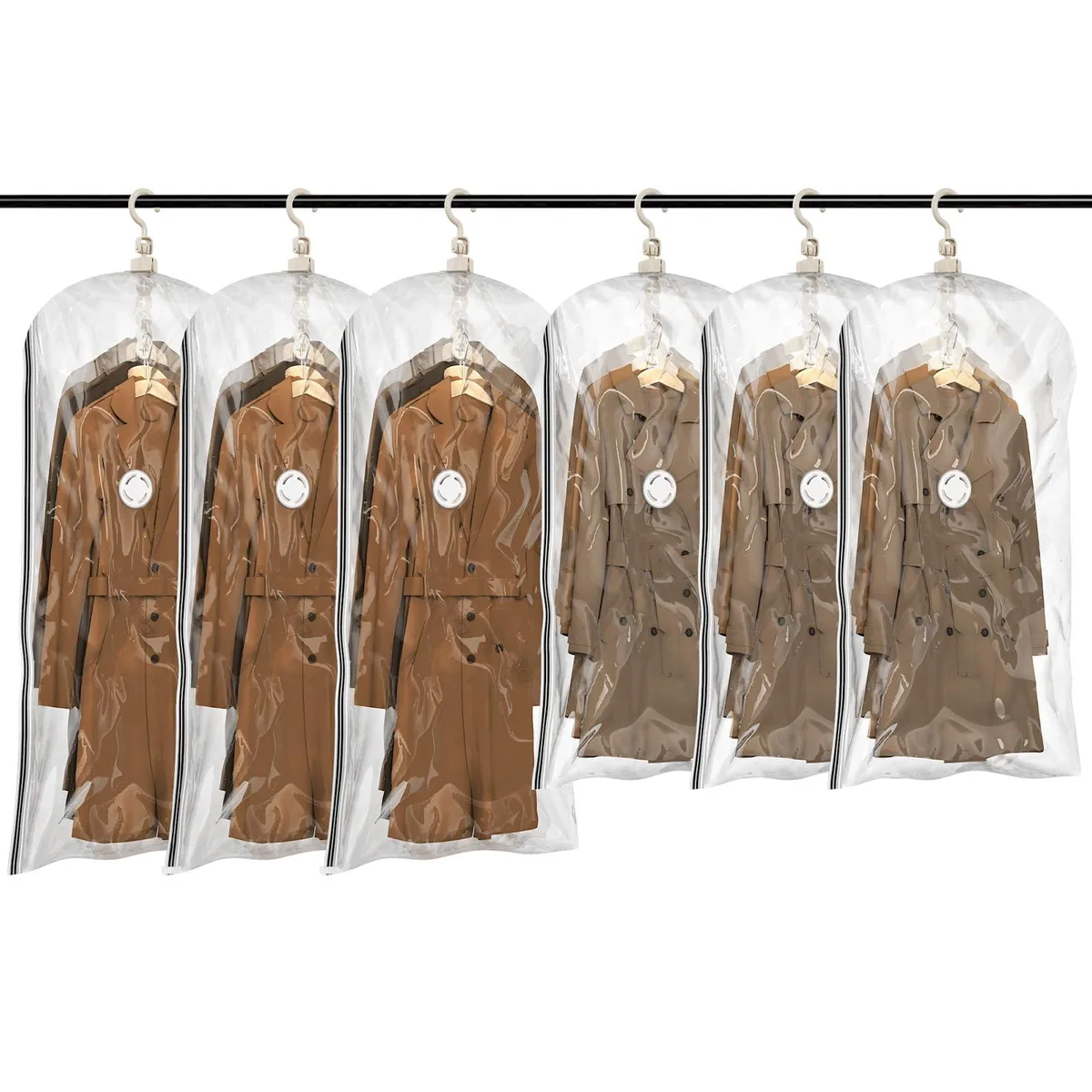  Lowepro AZ526-US Hanging Vacuum Storage Bags 3 Long 3 Short Beige — product photo