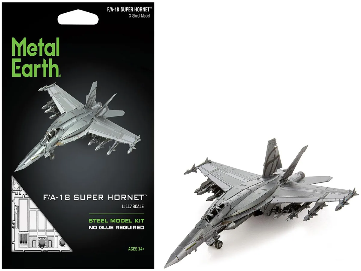 Metal Earth Metal Earth Boeing F/A-18 Super Hornet "United States Navy" Steel Model Kit 146 Parts Moderate Difficulty — product photo