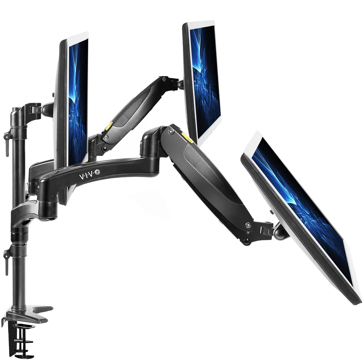 VIVO VIVO Triple Monitor Mount 2 Pneumatic Arms + 1 Fixed 32" Black — product photo