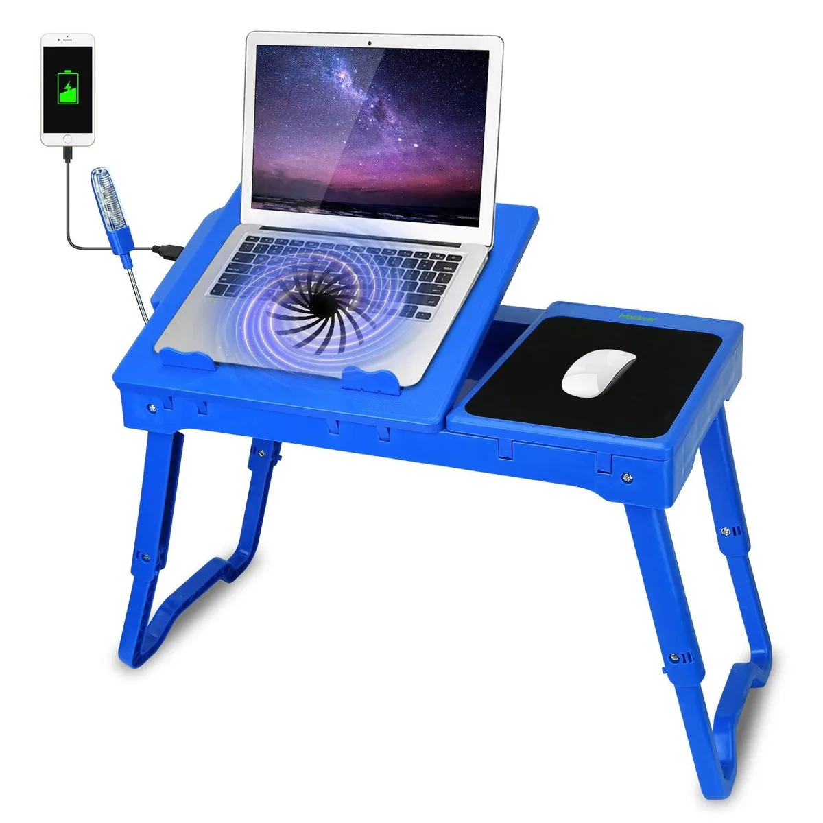 DNBeffulgent DNBeffulgent t653 Laptop Table Blue 4 USB Fan LED 21.65x11.81in — product photo