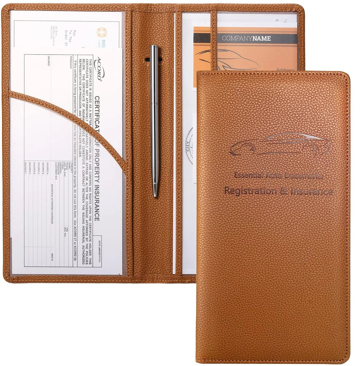  Viator Gear Car Document Wallet Tan 9.4*4.9*0.4 inch — product photo
