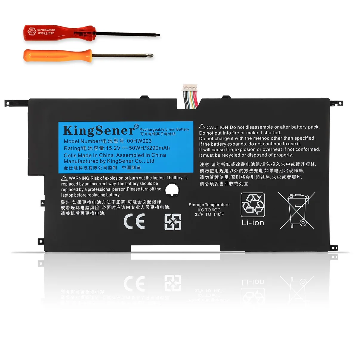 KingSener KingSener 00HW003 laptop battery 15V 50WH for ThinkPad X1 Carbon Gen2 Gen3 — product photo