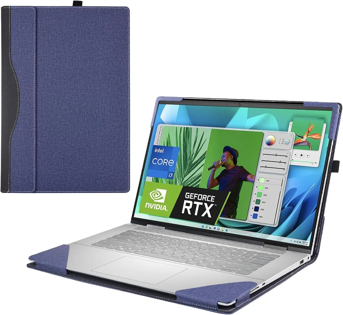 BONAEVER BONAEVER 2-in-1 hard laptop case blue 16 inch 36.3x26.4x2.8cm — product photo