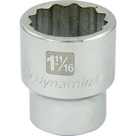 Dynamic D099452 1 inch drive SAE socket chrome finish 12 point
