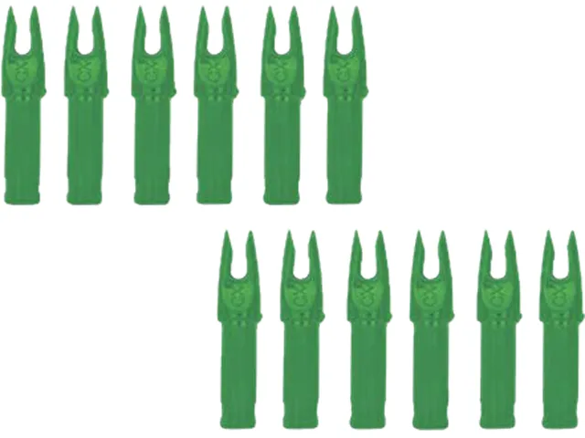 Carbon Express Carbon Express 50227 Precision Nocks Clear Green 12pk bow — product photo