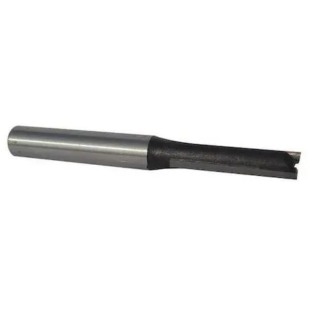Westward 16Y595 carbide-tipped straight router bit with silver shank and dark cutting edges