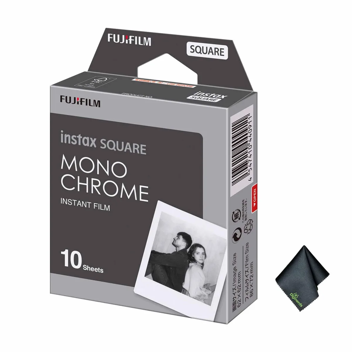 FUJIFILM FUJIFILM INSTAX SQUARE Monochrome Film 10 Exposures Bundle with Cloth — product photo