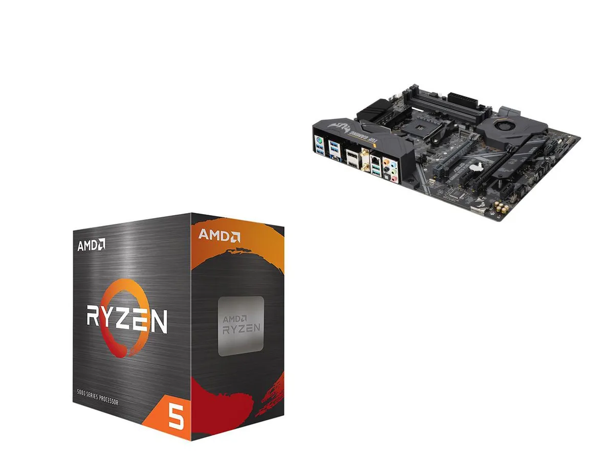 ASUS ASUS TUF Gaming X570-Plus (Wi-Fi) ATX AMD motherboard with Ryzen 5 5500 — product photo