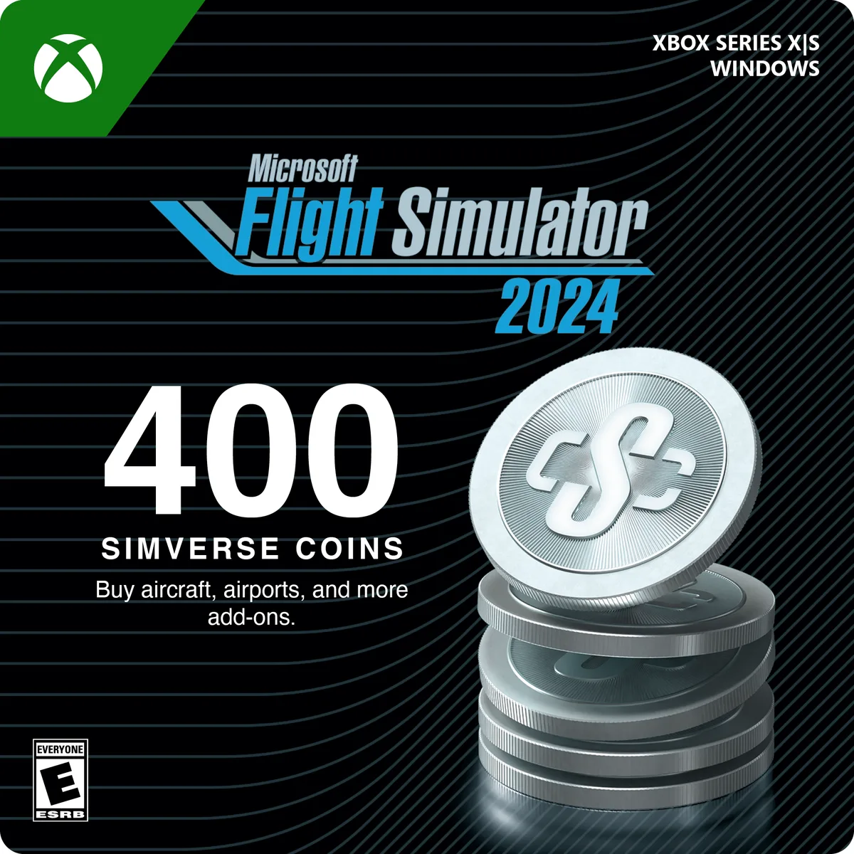 Microsoft Microsoft Flight Simulator 2024 400 Simverse Coins 7LM-00104 downloadable game — product photo