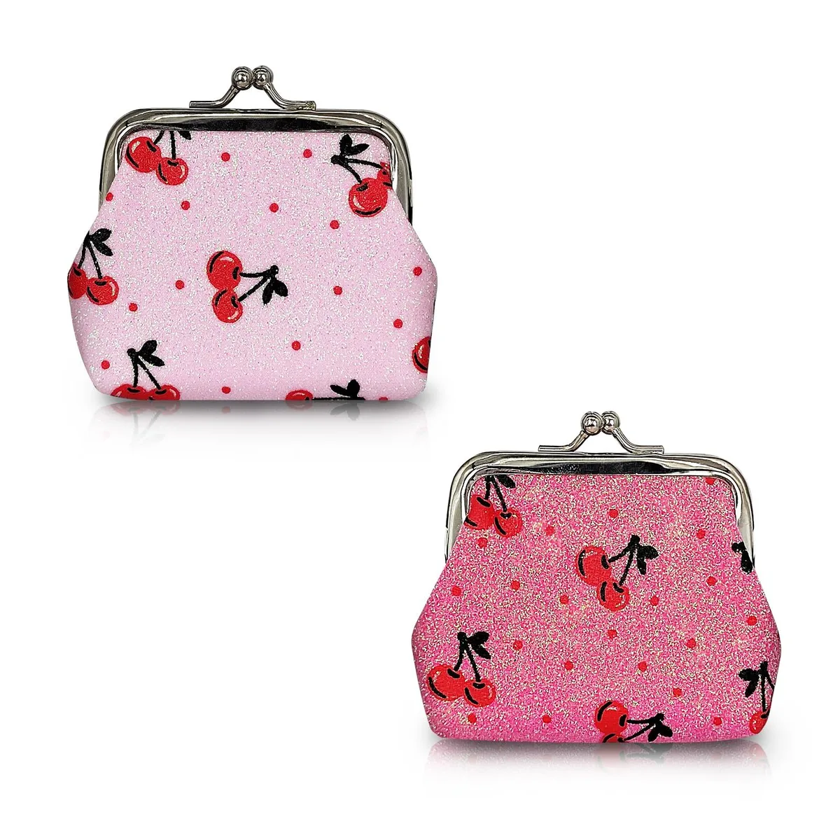 WisePoint Coin Purse 2pcs Cherry Pink Kiss Lock 7.5cm 20g — product photo