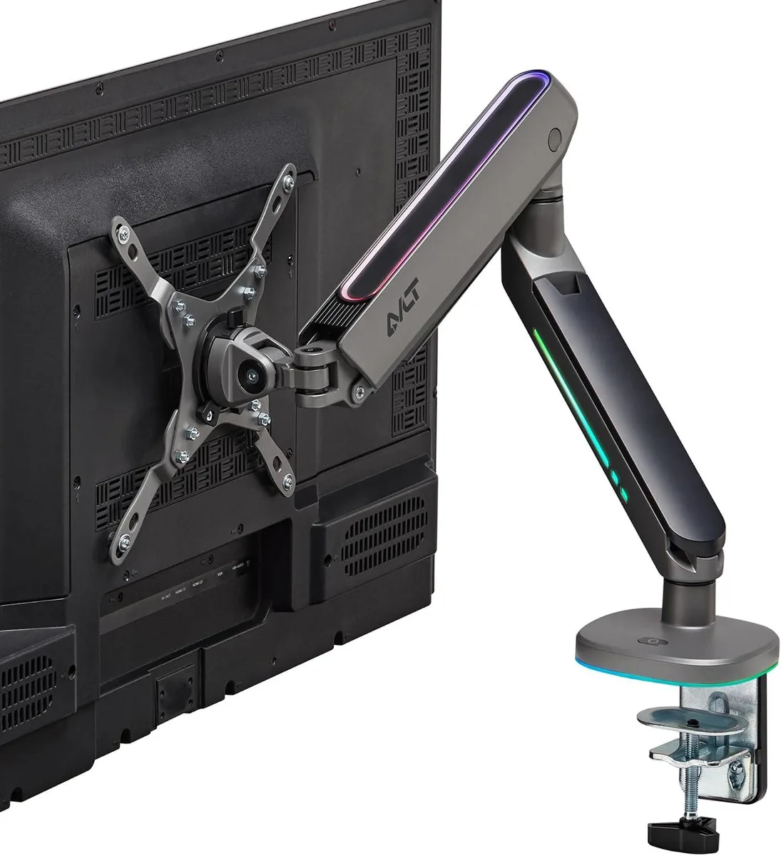 PISKEKAT PISKEKAT Single 27-45 RGB Monitor Arm Desk Mount Dark Gray — product photo