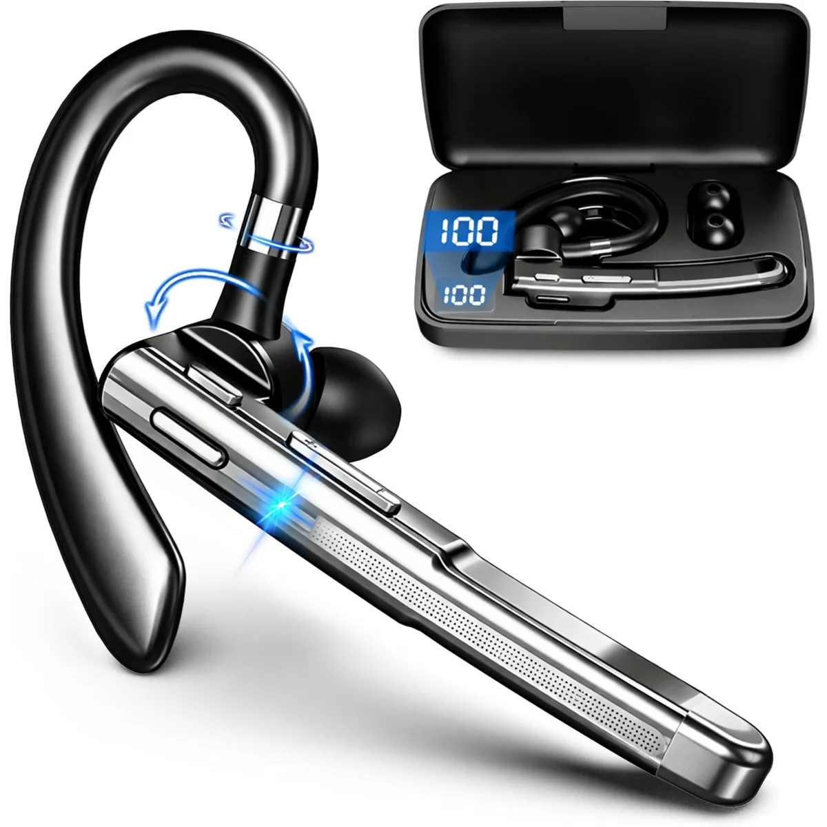 Xoruezls 520-2 Bluetooth 6.1 Single-Ear Headset Gunmetal/Black — product photo
