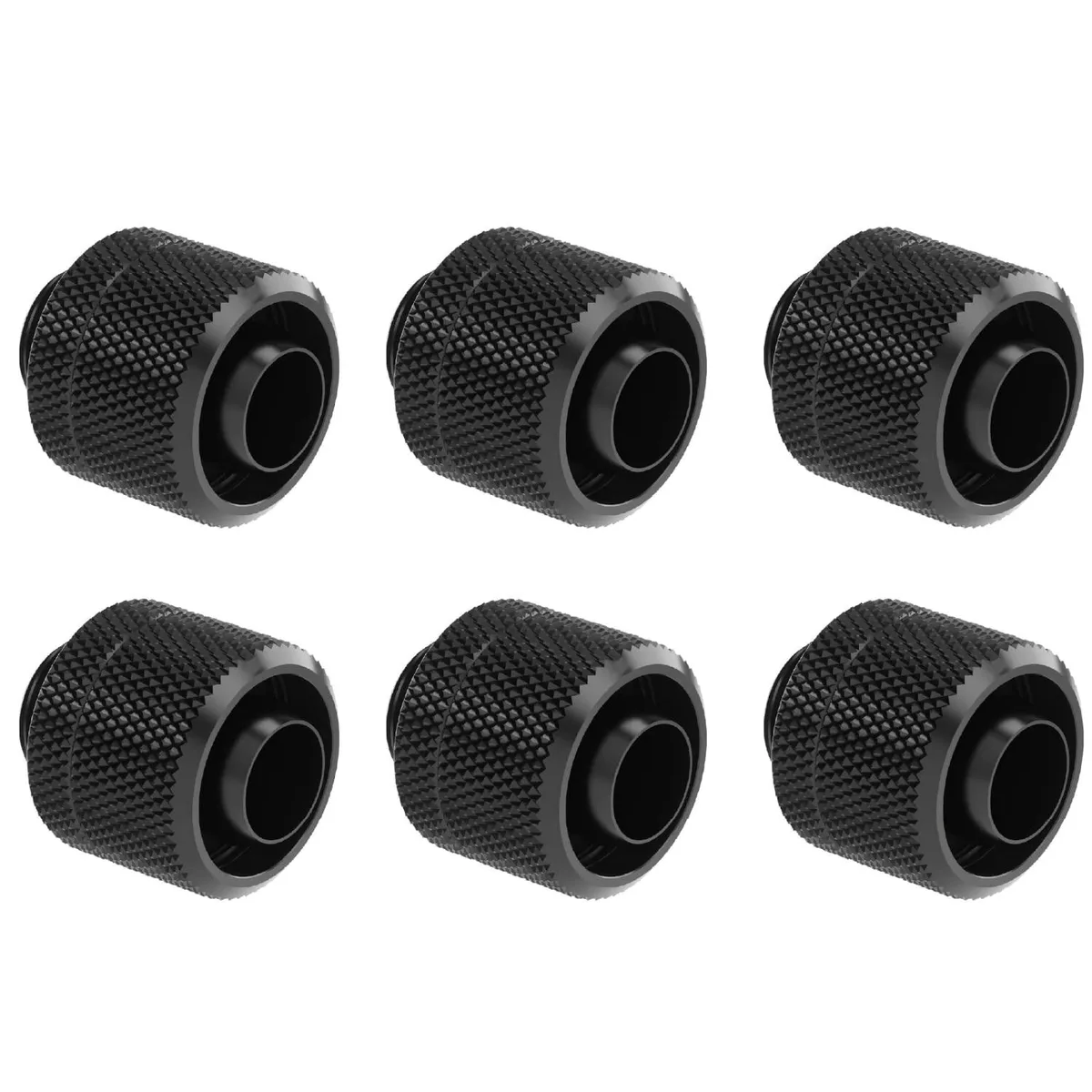 greenDracaena greenDracaena G1/4" 3/8" ID 5/8" OD Compression Fitting 6 Pack Black — product photo