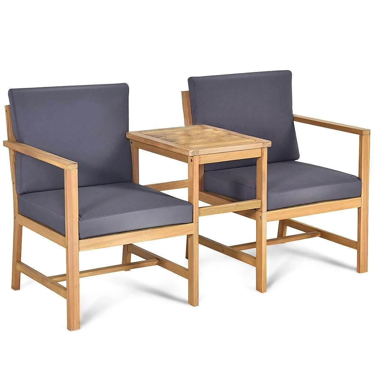 SlickBlue SlickBlue 3-in-1 Acacia Loveseat Separable Coffee Table Teak — product photo
