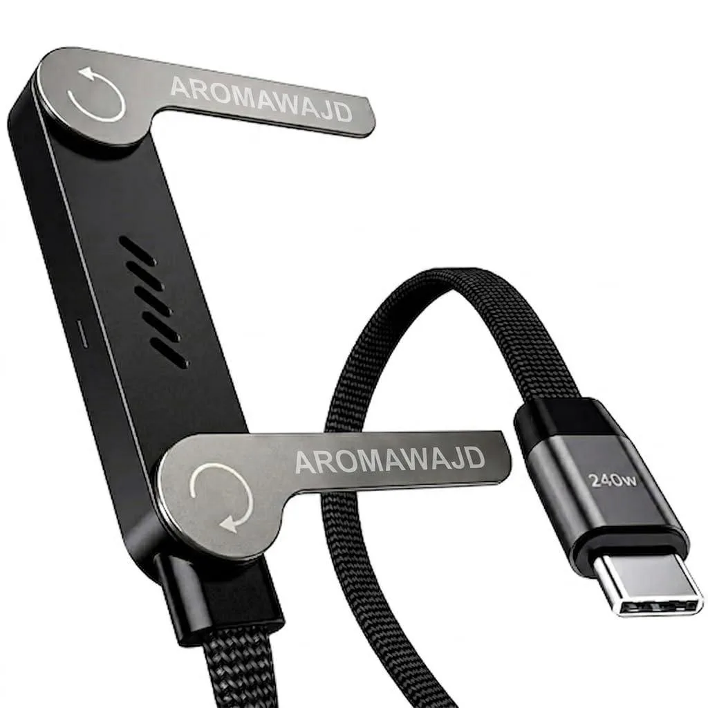 Two orange USB-C to USB-C cables, 3 ft, 40W, 90-degree connectors