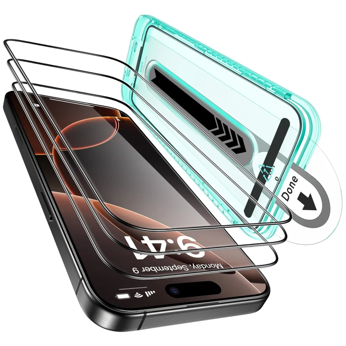  ESR 3 Pack Screen Protector for iPhone 16 Pro Max with Flawless Fit Tray — product photo