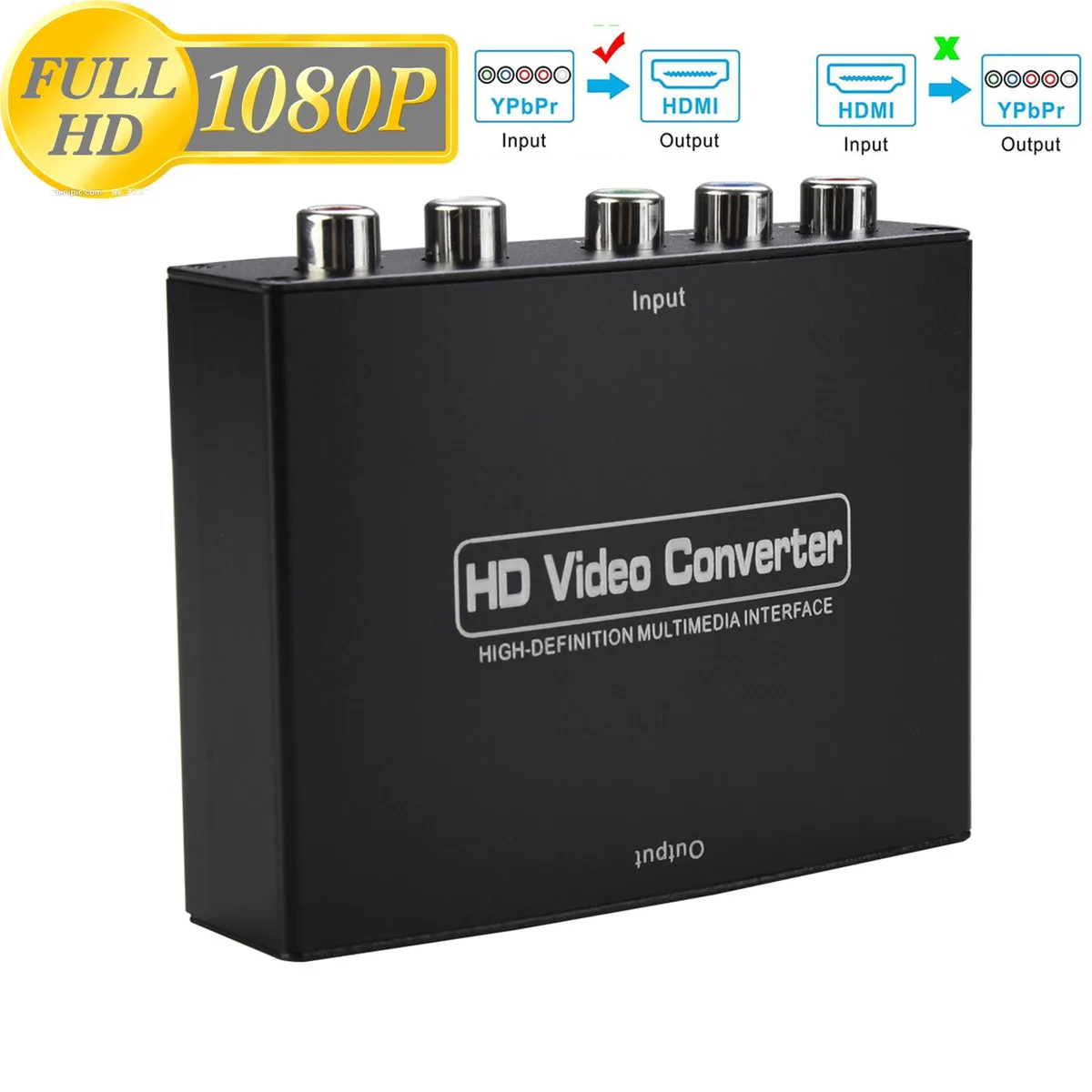 LUOM LUOM Component to HDMI Converter YPbPr 5RCA to HDMI 1080P (OZSC-1) — product photo
