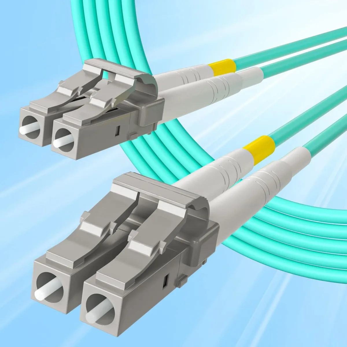 10Gtek 10Gtek LC-LC OM3 Duplex 50/125 LSZH Aqua 50m fibre optic cable — product photo