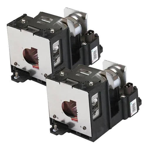 Two new DLP projector replacement lamps in white housing