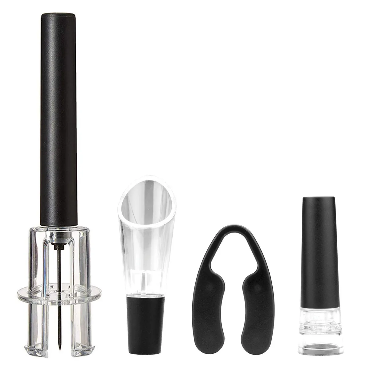 Brentwood Appliances Brentwood Appliances Air Pump Wine Opener Set with Foil Cutter, Aerator Pourer, Vacuum Stopper — product photo