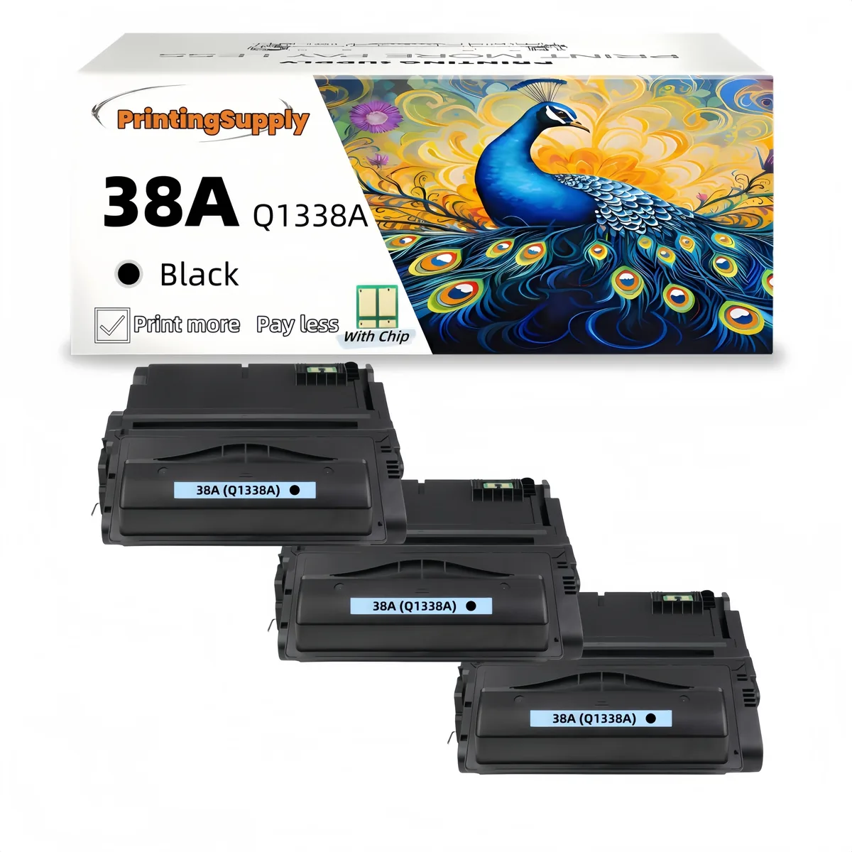 Aster Graphics Inc Aster Graphics Inc 38A Q1338A Black Toner Cartridge 3 Pack — product photo