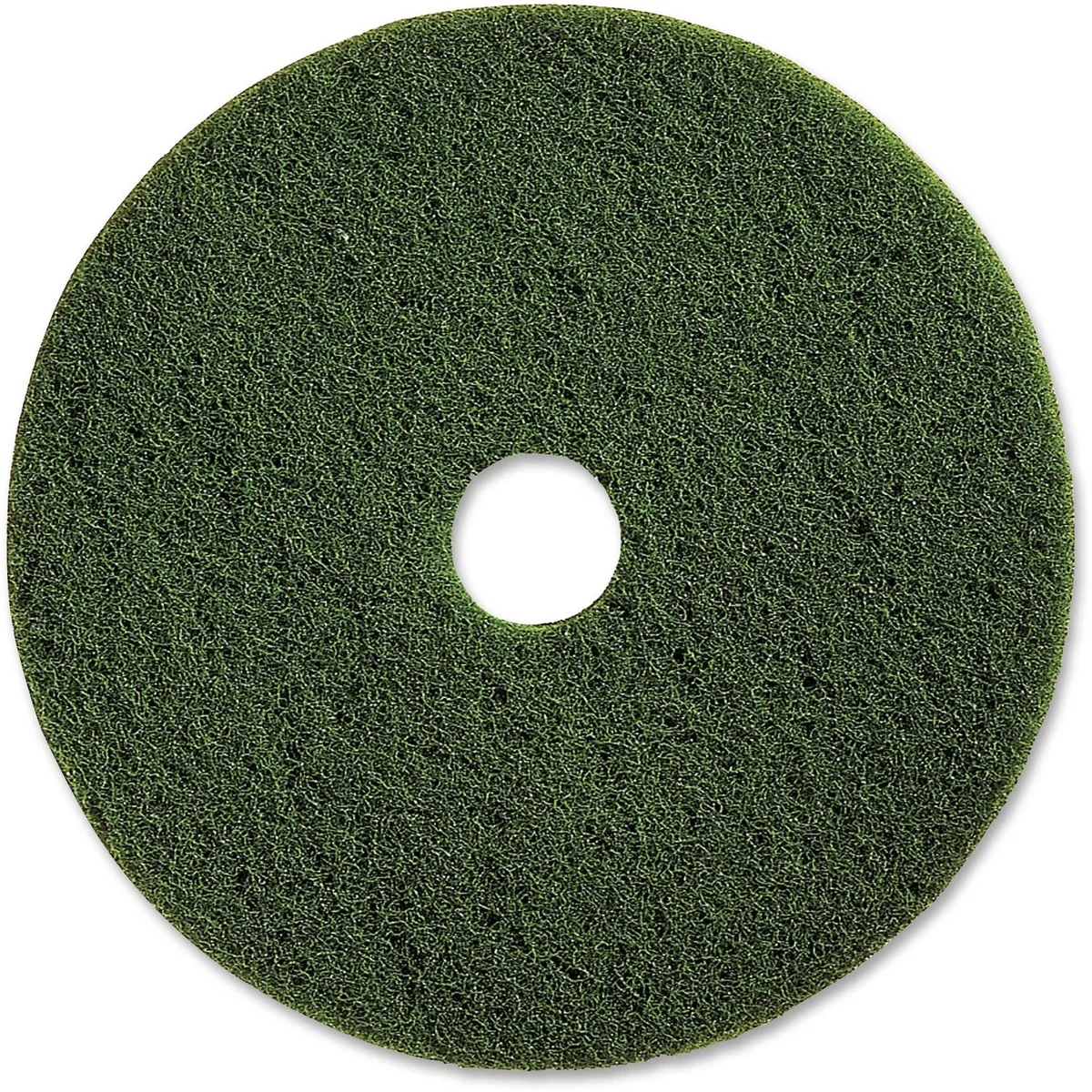 Green 20-inch scrubbing floor pads, five per carton