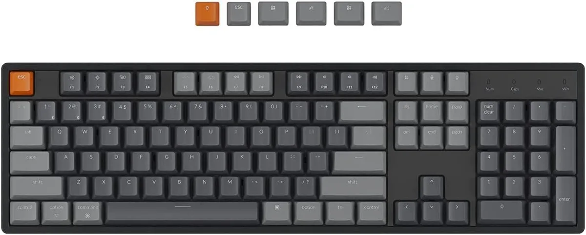 TUKO TUKO Full-Size Gaming Keyboard 104 Keys RGB Bluetooth 5.1 240h Battery 1.5m Cable — product photo